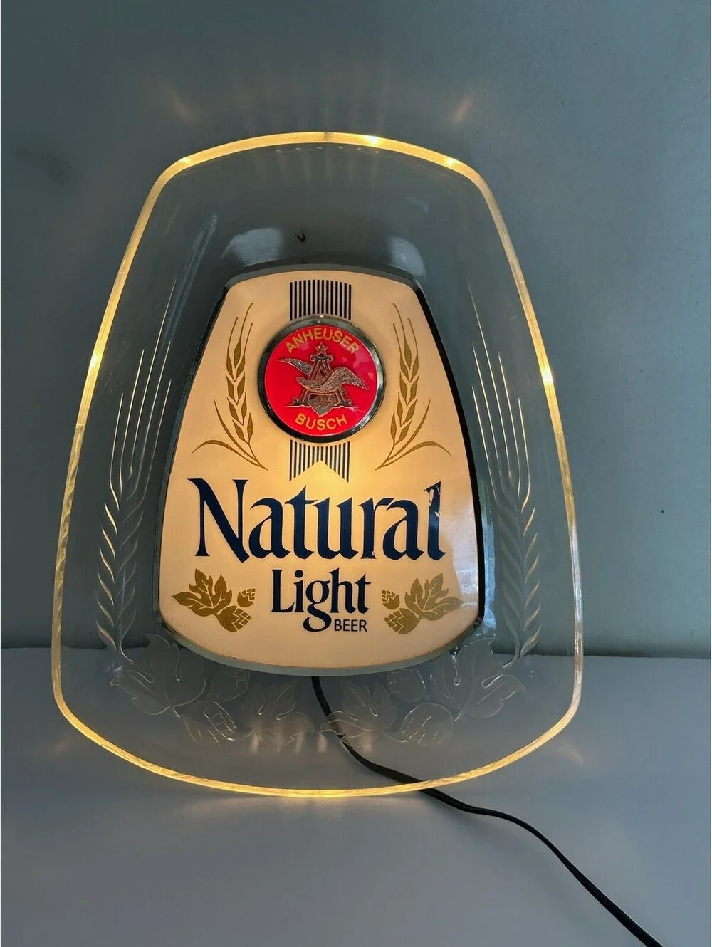 Vintage Anheuser-Busch Natural Light Beer Sign Lighted Plaque C-11